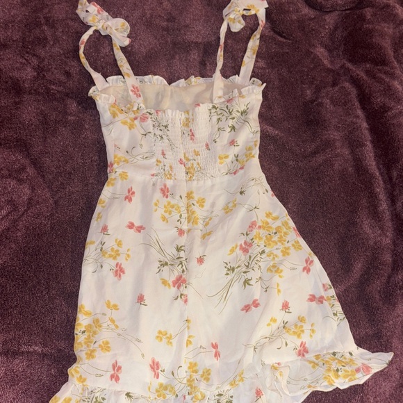 Floral Dress with Ruffle Straps - Picture 3 of 4